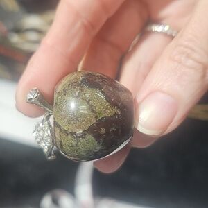 NWT Agate Stone and Crystal Apple - Renders Purples and Greens